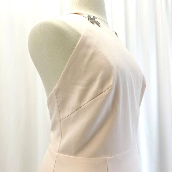 NEW IEENA For Mac Duggal‎ Womens 14 Bow Halter Criss-Cross Column Gown Blush - Picture 4 of 16